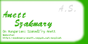 anett szakmary business card